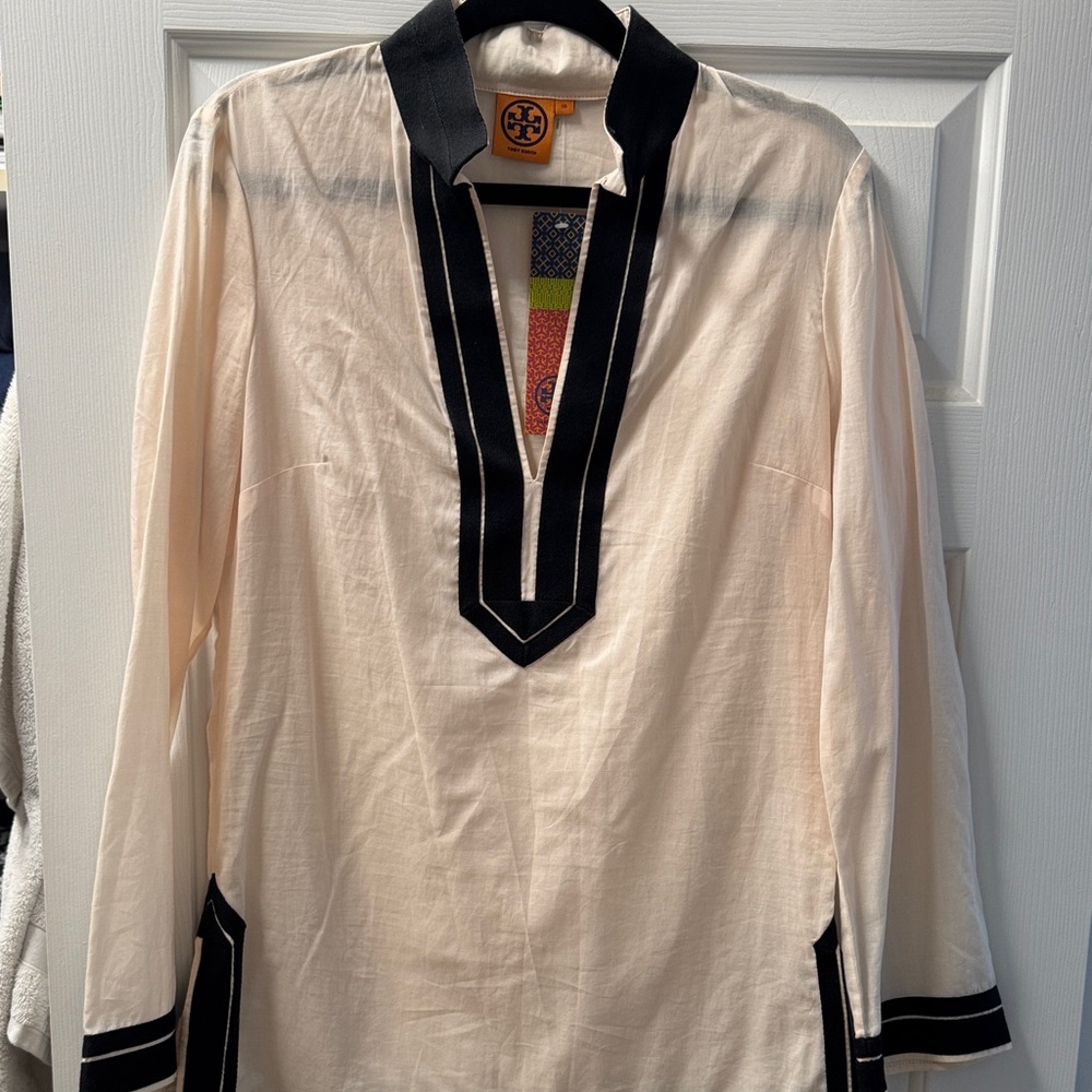 Tory Burch Cream and Black Tunic